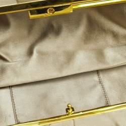 Prada Gold Satin Raso Gathered Clutch