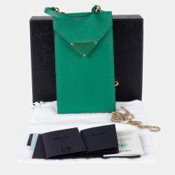 Prada Mini Triangle Logo Chain Tote Bag