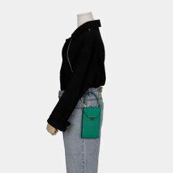 Prada Mini Triangle Logo Chain Tote Bag
