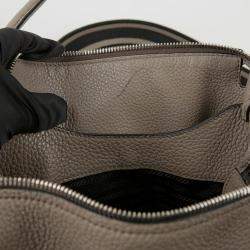 Prada Grey Leather Large Clay Shoulder Bag