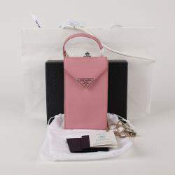 Prada Mini Pink Saffiano Leather Crossbody Bag