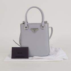 Prada Small Cornflower Brushed Leather Shoulder Bag