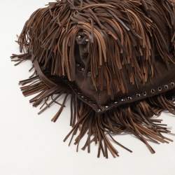 Prada Brown Leather Fringes Tote