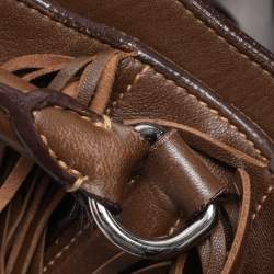 Prada Brown Leather Fringes Tote