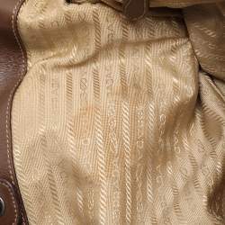 Prada Brown Leather Fringes Tote