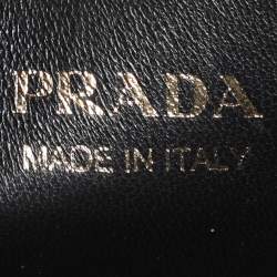 Pre Owned Prada Blue Leather Small Panier Top Handle Bag