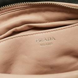 Prada Black Leather Double Compartment Bauletto Satchel