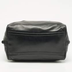Prada Black Leather Double Compartment Bauletto Satchel