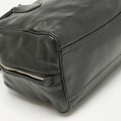 Prada Black Leather Double Compartment Bauletto Satchel