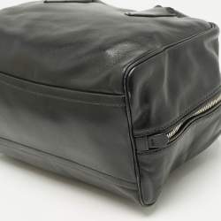 Prada Black Leather Double Compartment Bauletto Satchel
