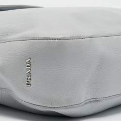 Prada Light Blue Leather Open Hobo