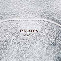 Prada Light Blue Leather Open Hobo