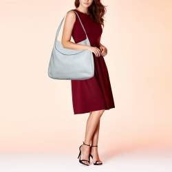 Prada Light Blue Leather Open Hobo