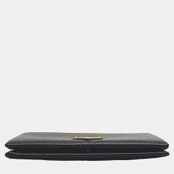 Prada Black Red Leather Saffiano Document Clutch Bag