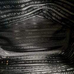 Pre Owned Prada Black Leather Bucket Tote Bag