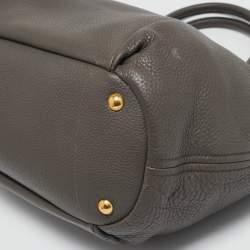 Pre Owned Prada Grey Vitello Daino Leather Snap Shoulder Bag