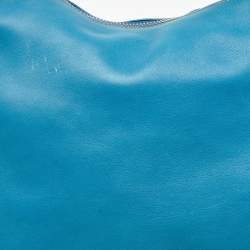 Prada Blue Cervo Leather Zip Around Hobo