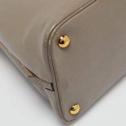 Prada Light Grey Saffiano Lux Leather Promenade Satchel