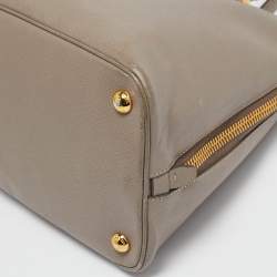 Prada Light Grey Saffiano Lux Leather Promenade Satchel