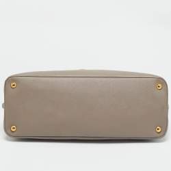 Prada Light Grey Saffiano Lux Leather Promenade Satchel