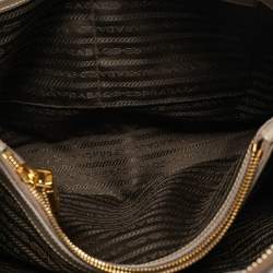 Prada Light Grey Saffiano Lux Leather Promenade Satchel