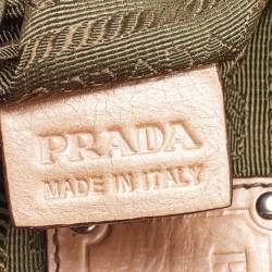 Prada Two Tone Brown Glace Mordore Leather Satchel