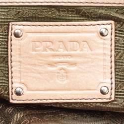 Prada Two Tone Brown Glace Mordore Leather Satchel
