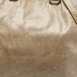 Prada Beige Vitello Shine Leather Snap Tote