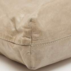 Prada Beige Vitello Shine Leather Snap Tote
