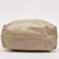 Prada Beige Vitello Shine Leather Snap Tote