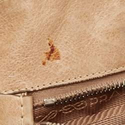 Prada Beige Vitello Shine Leather Snap Tote