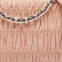 Pre Owned Prada Pink Nappa Gaufre Leather Chain Shoulder Bag