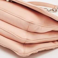 Pre Owned Prada Pink Nappa Gaufre Leather Chain Shoulder Bag