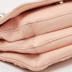 Pre Owned Prada Pink Nappa Gaufre Leather Chain Shoulder Bag