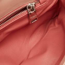 Pre Owned Prada Pink Nappa Gaufre Leather Chain Shoulder Bag