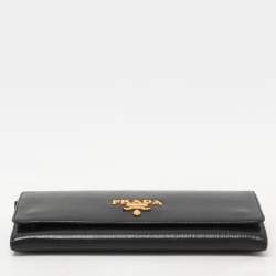 Prada Black Saffiano Move Leather Chain Wallet On Chain