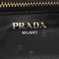 Prada Black Saffiano Move Leather Chain Wallet On Chain