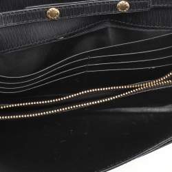 Prada Black Saffiano Move Leather Chain Wallet On Chain