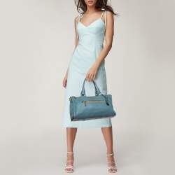 Prada Blue Leather Vitello Daino Satchel
