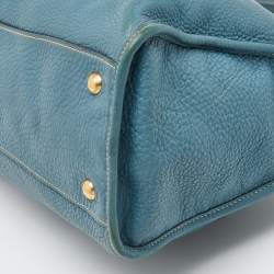 Prada Blue Leather Vitello Daino Satchel