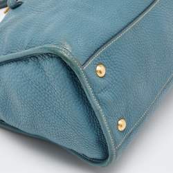 Prada Blue Leather Vitello Daino Satchel