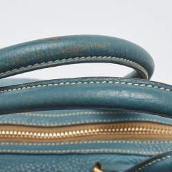 Prada Blue Leather Vitello Daino Satchel