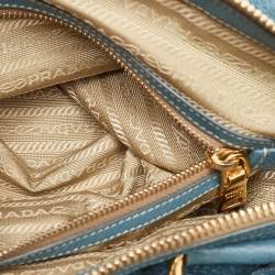 Prada Blue Leather Vitello Daino Satchel