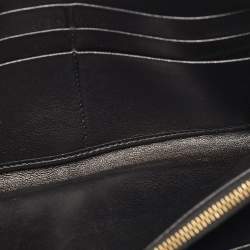 Pre Owned Prada Black Gaufre Leather Zip Continental Wallet
