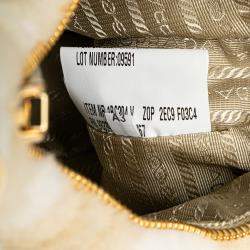Prada Beige White Mini Shearling Symbole Re-Edition Satchel