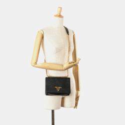 Prada Black Saffiano Lux Chain Crossbody