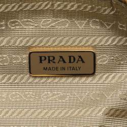 Prada Beige Brown Mini Shearling Symbole Triangle Satchel