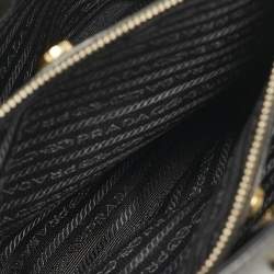 Prada Black Saffiano Lux Leather Middle Zip Tote