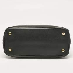 Prada Black Saffiano Lux Leather Middle Zip Tote