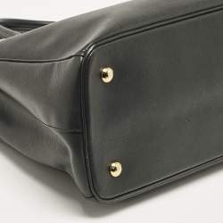 Prada Black Saffiano Lux Leather Middle Zip Tote